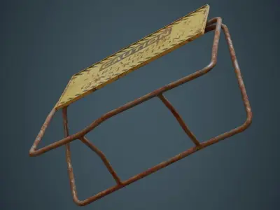 Traffic Barrier 4C Low-poly 3D model