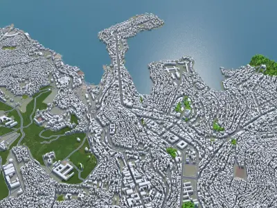 Bukavu Democratic Congo 15km Low-poly 3D model