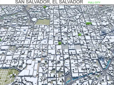 San Salvador  City in El Salvador Low-poly 3D model