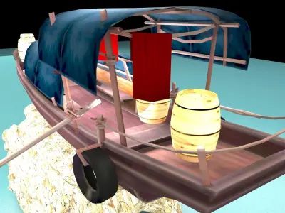 Chinese junk boat 3D model