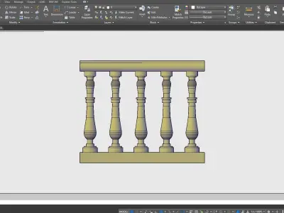 baluster autocad dwg 3d model for architecture  interior design Free 3D model
