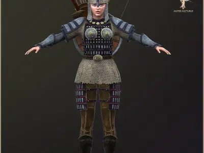 Eva Horseman Archer Light Version Low-poly 3D model