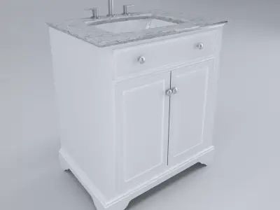 Vanity bathroom with marble top 3D model