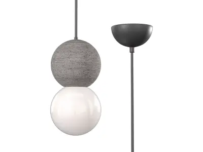 Gray Globe Cement Pendant Light 3D model