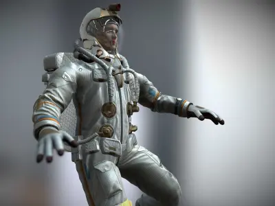 3DRT - Astronaut animated  Low-poly 3D model