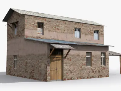 Slum j old stone house Low-poly 3D model