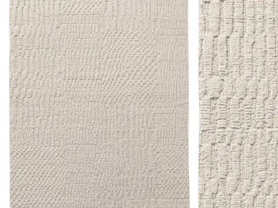 MELLAL HAND-KNOTTED WOOL RUG 3D model