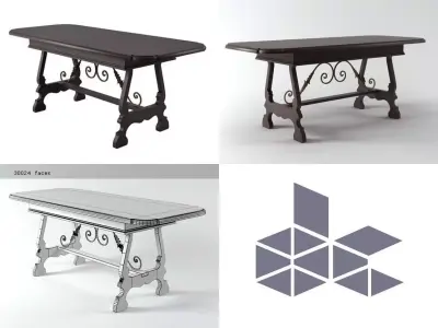 Dining Table 3D model 18