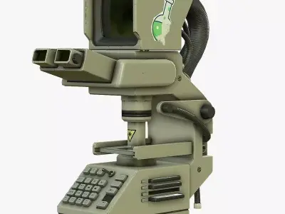 Sci-Fi Microscope Low-poly 3D model