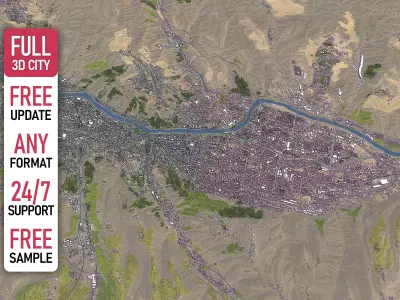 Lanzhou - 3D City Model Low-poly 3D model