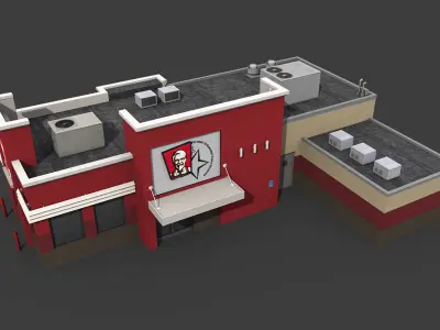 KFC Restaurant Low-poly 3D model