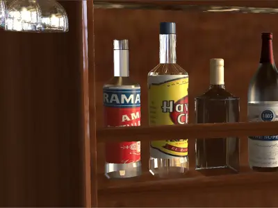 wooden wine rack 3D model