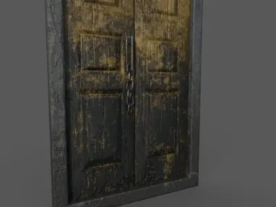 old wooden gate  3D model
