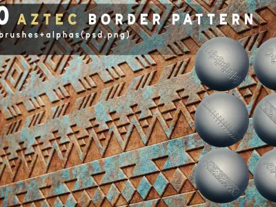 100 Aztec Border Patterns Texture