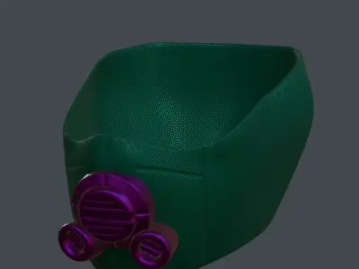 Gas mask respirator scifi futuristic Low-poly 3D model Low-poly 3D model