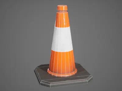 Traffic cone Low-poly 3D model 7