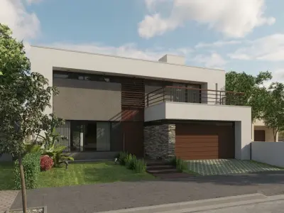 Modern House I Daytime 3D Scene 3D model