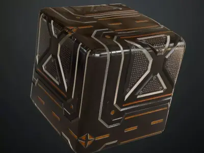 Sci-Fi Metal Panel PBR Seamless Texture