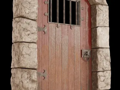 Medieval Prison Door 3D model