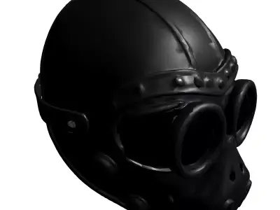 Steampunk Goggles Leather Face Mask Low-poly 3D model