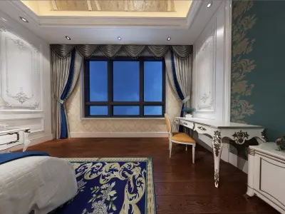 Modern European bedroom Vray 3Dmax modelN18 3D model