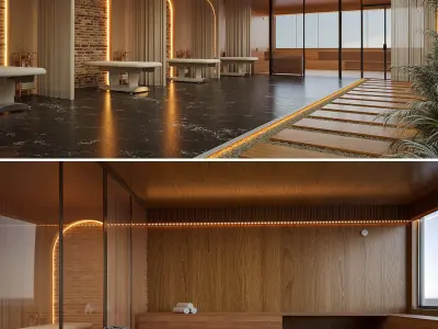 sauna and spa interior 3d model 3D model