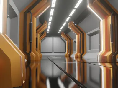 Sci Fi room passage 3D model