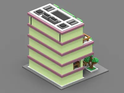 House Voxel - 19 Low-poly 3D model
