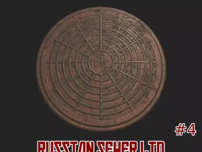 Russian sewer lid - 4 Low-poly 3D model