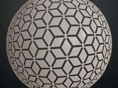 White Painted Rhombic Geometric Lattice PBR Texture
