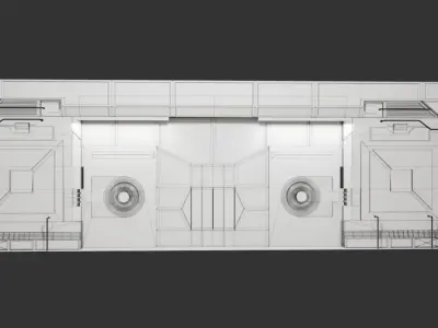Sci-Fi Door Low-poly 3D model 3