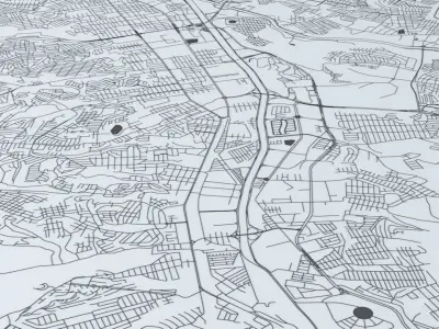 Tijuana Road Network and Streets 3D model