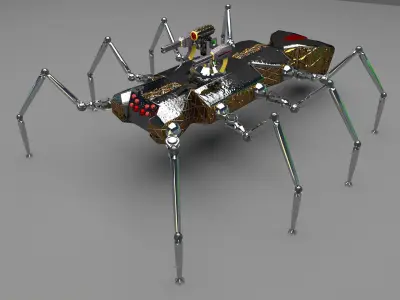 Robot Spider Low-poly 3D model