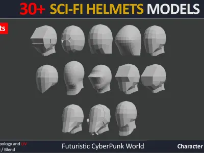 30 SCI-FI HELMET MODELS  VOL9 Low-poly 3D model