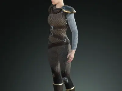 Steampunk rigged character Low-poly 3D model