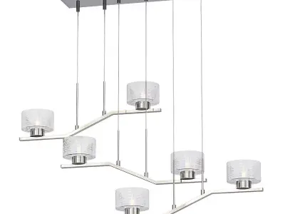 Lasus 6 five light chandelier with glass shades 3D model