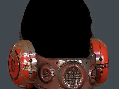 Gas mask helmet 3d model scifi Low-poly  Low-poly 3D model 499