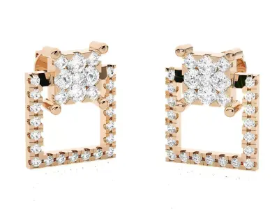 Light wt Women Diamond Earrings  3D print model