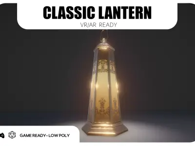 Classic Lantern - Game Ready Low-poly 3D model