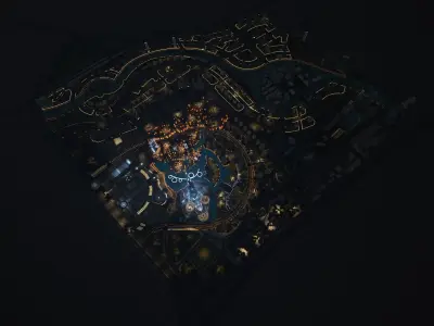 Dubai downtown - detailed with lighting setup 3D model