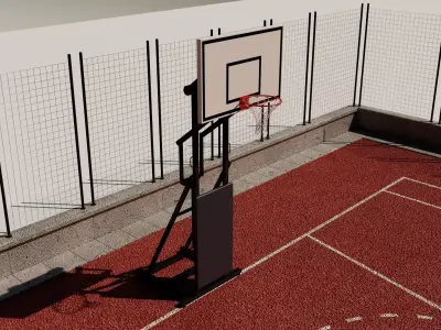 Modular sports field Low-poly 3D model