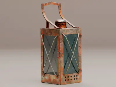 Soviet Railway Candle Lantern PBR Low-poly 3D model