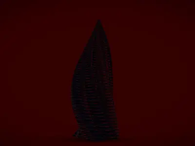 Tube Building Alien Crystal 2 3D model