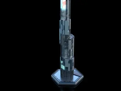 Futuristic Future Modern City Building Skyscraper 28 3D model
