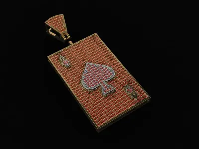 Ace in the Heart  A Diamond Encrusted Locket 3D print model