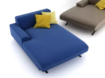 Slab Chaise Longue 180 3D model