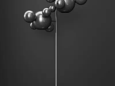 Giopato and Coombes floor lamp BOLLE 12 bubble Clear and silver 3D model