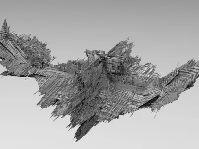 Pharaohs Ship Tower return destroyed 3D model