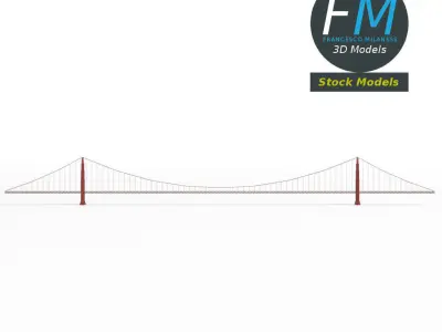 Suspension bridge 3D model buy