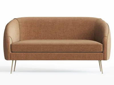 Stella Mid Century Loveseat Westelm 3D model